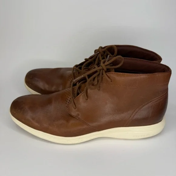 Cole Haan Grand OS Tour Chukka Boots Mens Size 12 M Brown Leather Lace Up C29589 - Picture 3 of 7